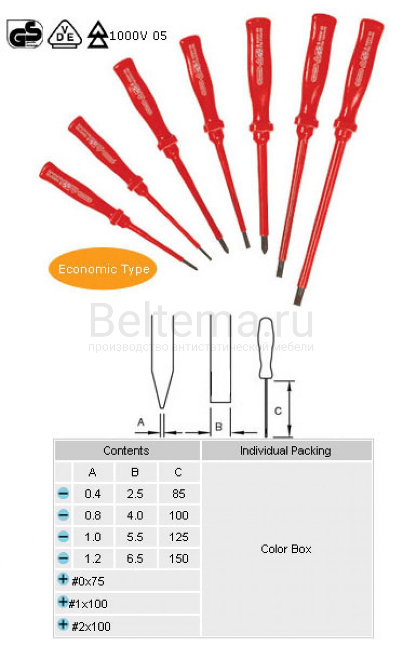 Отвертка 8PK-8100E(1000V)